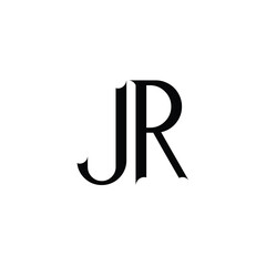 JR monogram logo design letter text name symbol monochrome logotype alphabet character simple logo