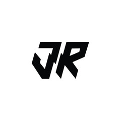JR monogram logo design letter text name symbol monochrome logotype alphabet character simple logo