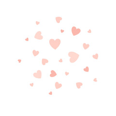 Flying hearts cloud. Valentine day and love design element. Vector isolated illustration.