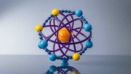 Colorful beaded Easter eggs resemble atomic spheres in a 3D molecular illustration