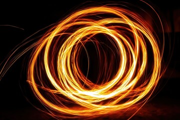 Glowing Circular Lights Connected by Thin Lines Creating a Beautiful and Dynamic Design in Dark Background for Abstract or Artistic Themes