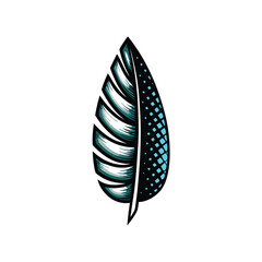 A modern leaf design, half of which is rendered in crisp, high-resolution detail while the other half is pixelated, creating a stark contrast.