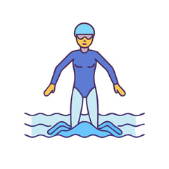swimmer in wetsuit icon, swimmer in wetsuit vector illustration-simple illustration of swimmer in wetsuit, perfect for swimmer in wetsuit logos and themed design 