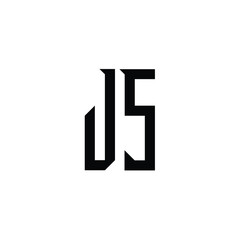 JS monogram logo design letter text name symbol monochrome logotype alphabet character simple logo