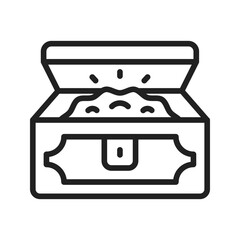 Chest icon vector image. Suitable for mobile apps, web apps and print media.