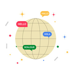 Globe With Language Speech Bubbles In Flat Vector Illustration Symbolizing Globalization, Multilingual Communication, And Language Education, Isolated On White Background. © Creattie