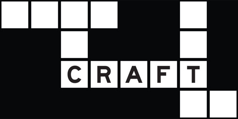 Alphabet letter in word craft on crossword puzzle background