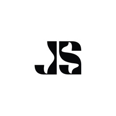 JS monogram logo design letter text name symbol monochrome logotype alphabet character simple logo