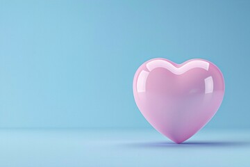 Pink balloon heart resting delicately against light minimalist backdrop evoking warmth and love.