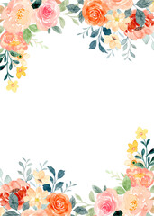 Watercolor vector floral background, pattern, texture.