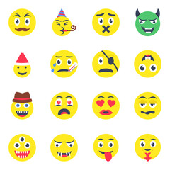 Pack of Emotion Flat Icons
