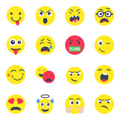 Pack of Smiley Flat Icons