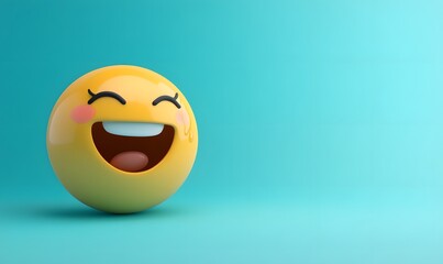 Fototapeta premium 3d smiley face emotions with heart emoji 