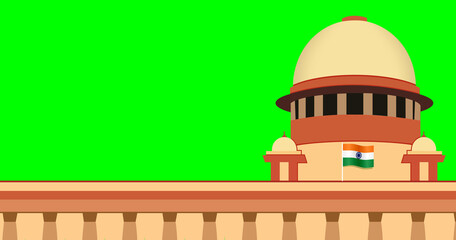 Indian Supreme Court vector on Green screen Transparent and Clipping Path isolated