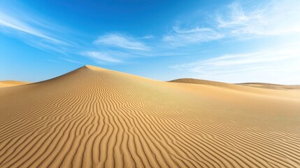 Serene Desert Landscape Under a Vast Blue Sky