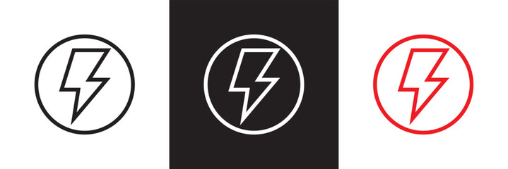 Lightning and energy concept  icon.   vector illustration. isolated on white and black background. EPS 10