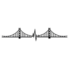 A simple outline of a bridge morphing into a captivating and fantastical object or creature.