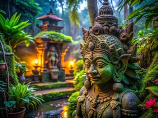 Obraz premium Surreal Balinese Stone Sculpture Garden: Dreamlike Ubud Island Fantasy