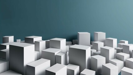 A 3D rendered abstract city background