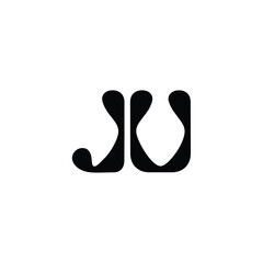 JU monogram logo design letter text name symbol monochrome logotype alphabet character simple logo