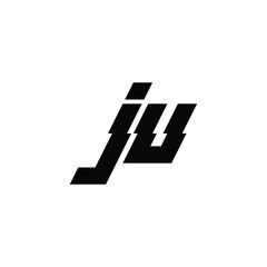 JU monogram logo design letter text name symbol monochrome logotype alphabet character simple logo