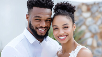 African young couple having fun together enjoy the moment and falling in love