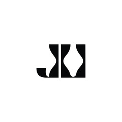 JU monogram logo design letter text name symbol monochrome logotype alphabet character simple logo