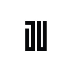 JU monogram logo design letter text name symbol monochrome logotype alphabet character simple logo