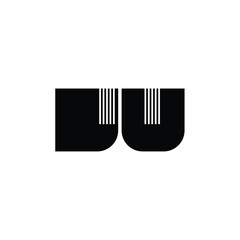 JU monogram logo design letter text name symbol monochrome logotype alphabet character simple logo