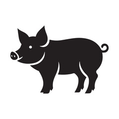 Pig silhouette. Pig silhouette vector icon isolated on a white background.