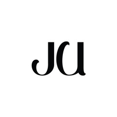 JU monogram logo design letter text name symbol monochrome logotype alphabet character simple logo
