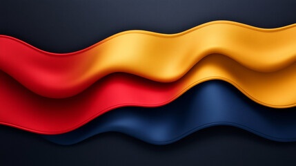 Fototapeta premium Colorful abstract waves in red, yellow, and blue