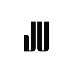 JU monogram logo design letter text name symbol monochrome logotype alphabet character simple logo