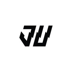 JU monogram logo design letter text name symbol monochrome logotype alphabet character simple logo