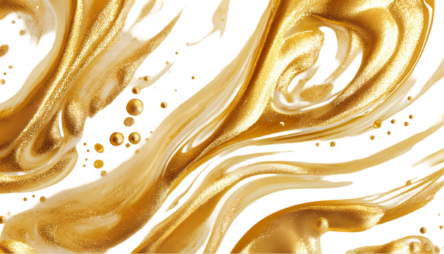 Abstract Golden Liquid Swirls Elegant Black Background Luxury Texture Design Modern Art Fluid Paint 