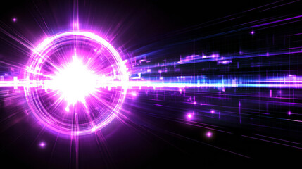 Fototapeta premium Vibrant abstract digital art with pink and blue light