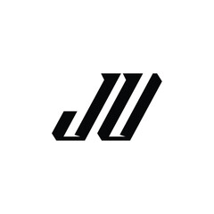 JU monogram logo design letter text name symbol monochrome logotype alphabet character simple logo