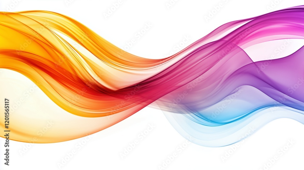 Poster a colorful wave with a white background. the colors are bright and vibrant, creating a sense of ener