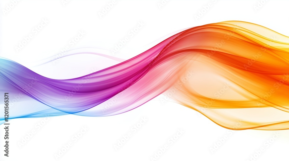 Poster a colorful wave with a white background. the colors are bright and vibrant, creating a sense of ener