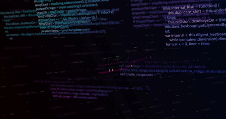 Image of data processing on black background