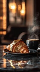 croissant has a gold leaf covering
