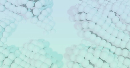 Image of 3d abstract shapes pulsating on white background