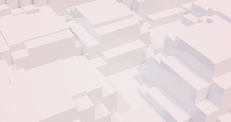 Image of 3d block moving and pulsating on white background