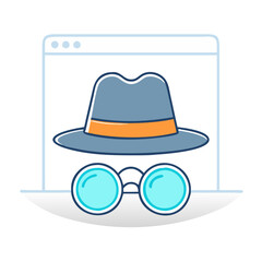 incognito mode icon, incognito mode vector illustration-simple illustration of incognito mode, perfect for incognito mode logos and themed design 