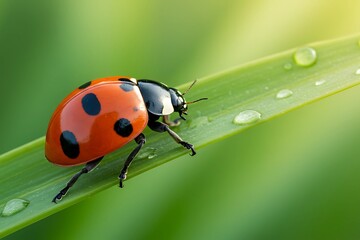 Obraz premium Asian Lady Beetle on Leaf Close-Up