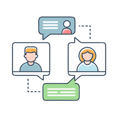 online user chat icon, online user chat vector illustration-simple illustration of online user chat, perfect for online user chat logos and themed design 