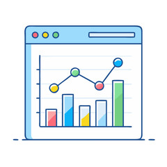 web analytics chart icon, web analytics chart vector illustration-simple illustration of web analytics chart, perfect for web analytics chart logos and themed design 