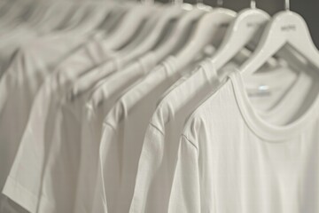 Minimalist white T-shirt with round neck and short sleeves, perfect for graphic designs