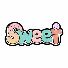 sticker design of Sweet