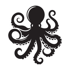 Octopus vector silhouette sh